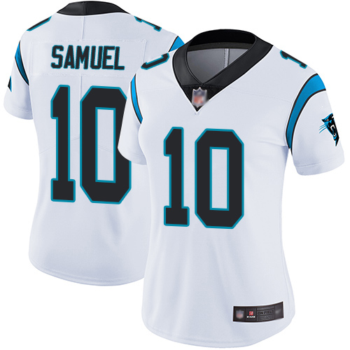 Carolina Panthers Limited White Women Curtis Samuel Road Jersey NFL Football #10 Vapor Untouchable->women nfl jersey->Women Jersey